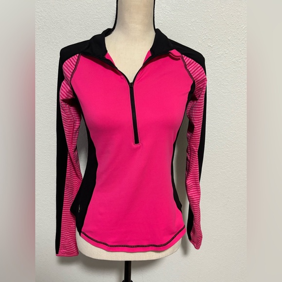 RBX Womens Active Top Neon Pink 1/2 Zip Shirt - Picture 1 of 5